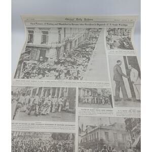 1933 Cuban Crisis Rioting in Havana Gerardo Machado Carlos Cespedes Newspaper
